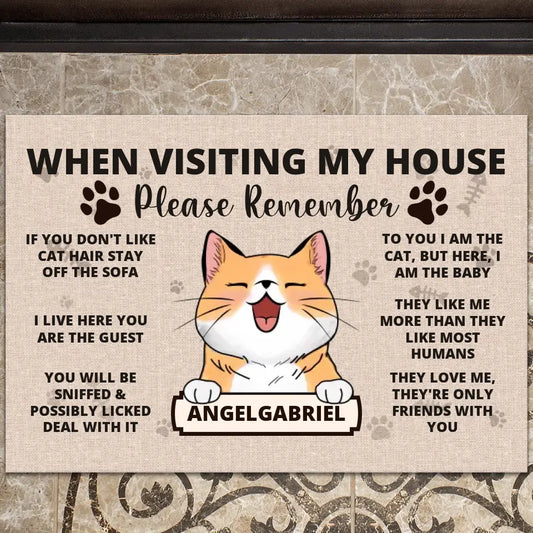 When Visiting My House Please Remember - Personalized Doormat For Your Fur Babies