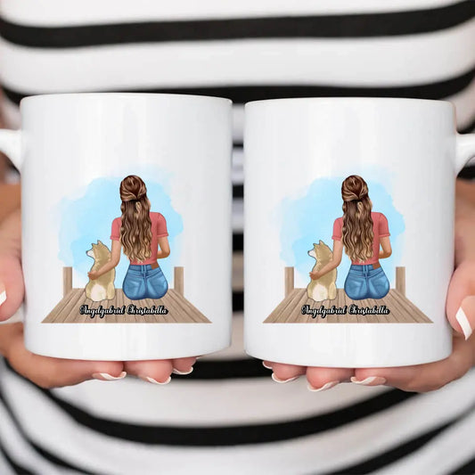 Girl With A Dog - Personalized Mug For Your Dogs