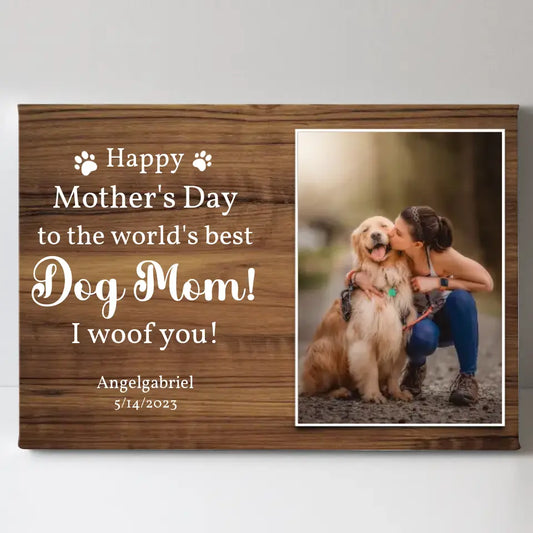 Upload Your Photo - To The World's Best Mom - Personalized Canvas For Your Fur Babies