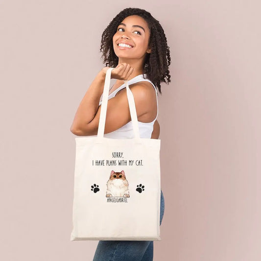 Sorry, I Have Plans With My Cats - Personalized Tote Bag For Your Cats
