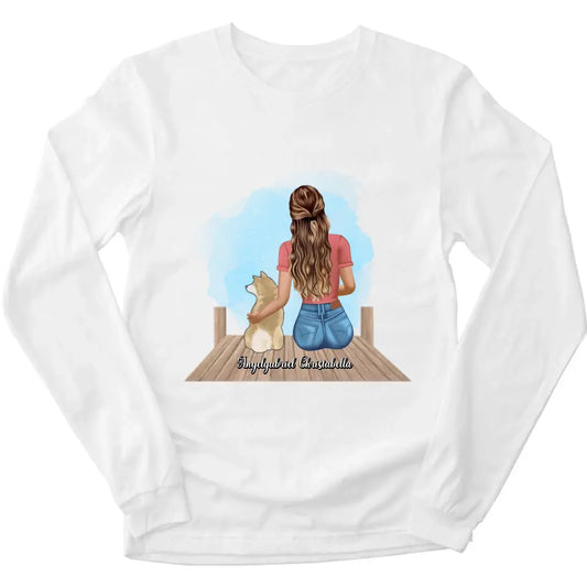 Girl With A Dog - Personalized Long Sleeve For Your Dogs